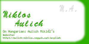 miklos aulich business card